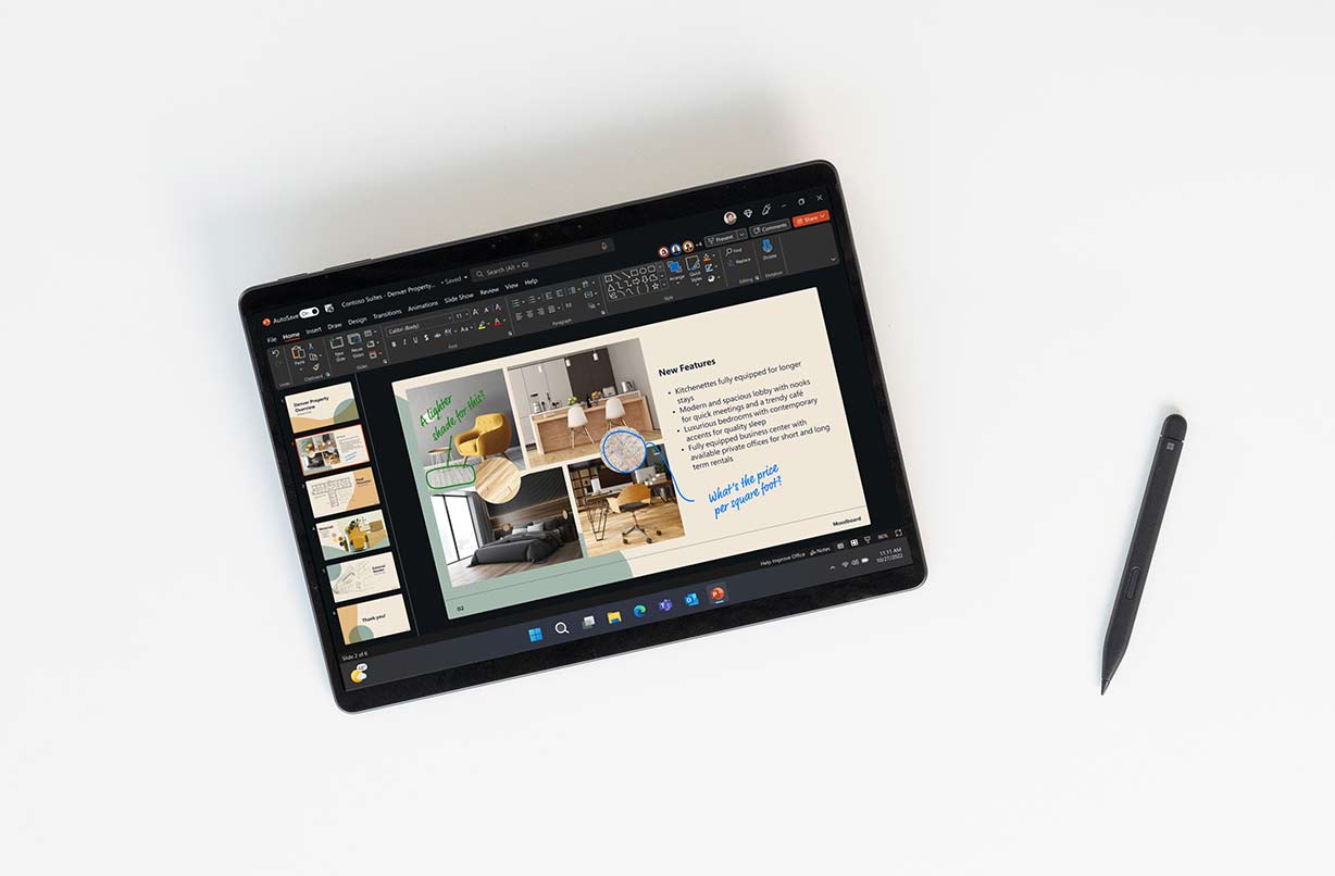 使用Surface Pro 9商用版展示PowerPoint
