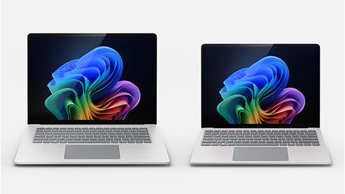 两台不同尺寸的Surface Laptop 商用版, Windows 11 AI PC,13.8英寸的和15英寸的